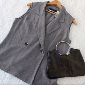 VINTAGE SAG HARBOR WORKWEAR DOUBLE BREST VEST B&W